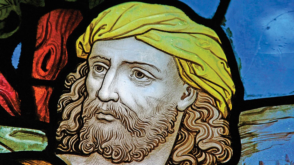 Detail of stained glass window from Emmanuel depicting Jesus