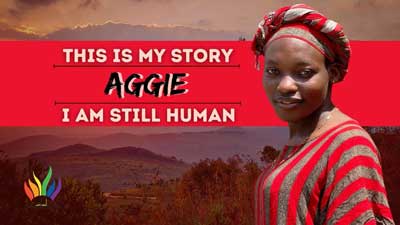 Graphic with a photo of Aggie