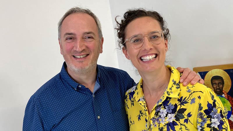 Nick Bundock and Beth Myring smile for the camera