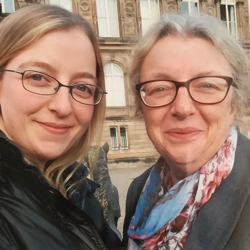Rosalind with her mum, Christine